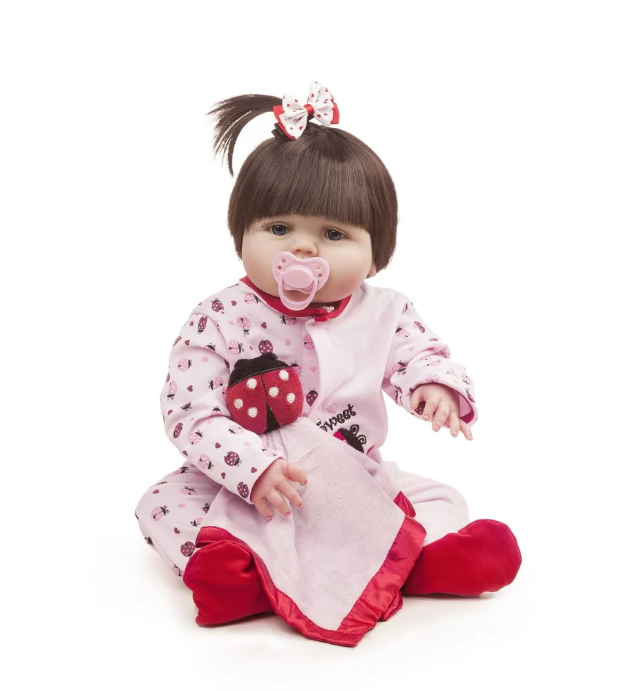 

55cm Full Silicone Reborn Baby Dolls New Lifelike Handmade Realistic Girl Toy Alive Bath Toy Play House Toys Children Gift