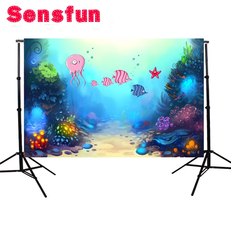 

Under Sea Ariel Princess Corals Little Mermaid Custom Photo Studio Background Backdrop Vinyl 7x5ft