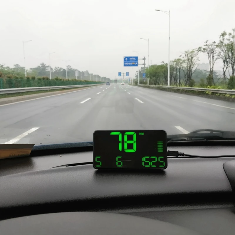 C90 C Speedometer Hud Display Car Hud With Overspeed Alarm Driving Time Digital Car Clock Odometer