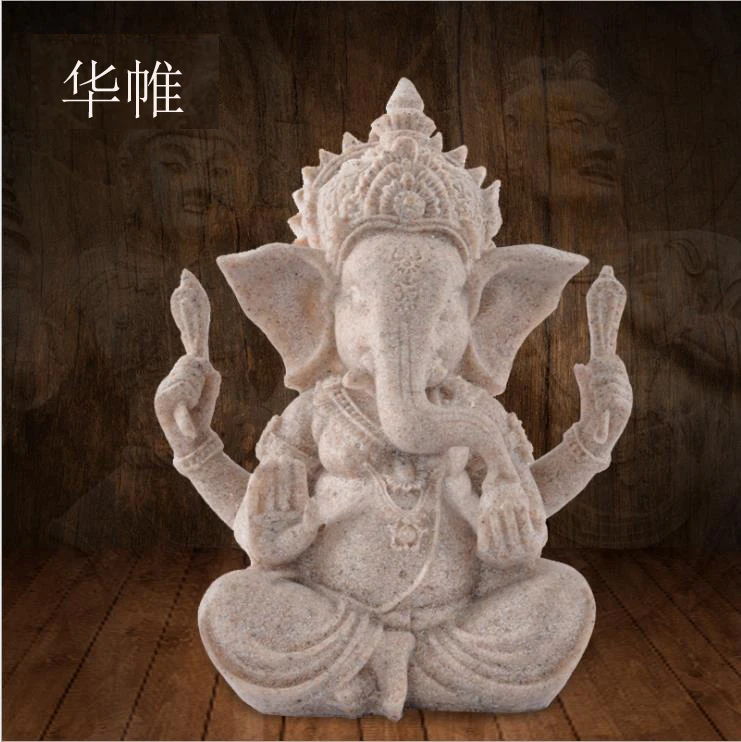 

India Ganesha Buddha sculpture, Southeast Asian style, Zen gift, Ornament, buddha figrue, figurine, arts and crafts~