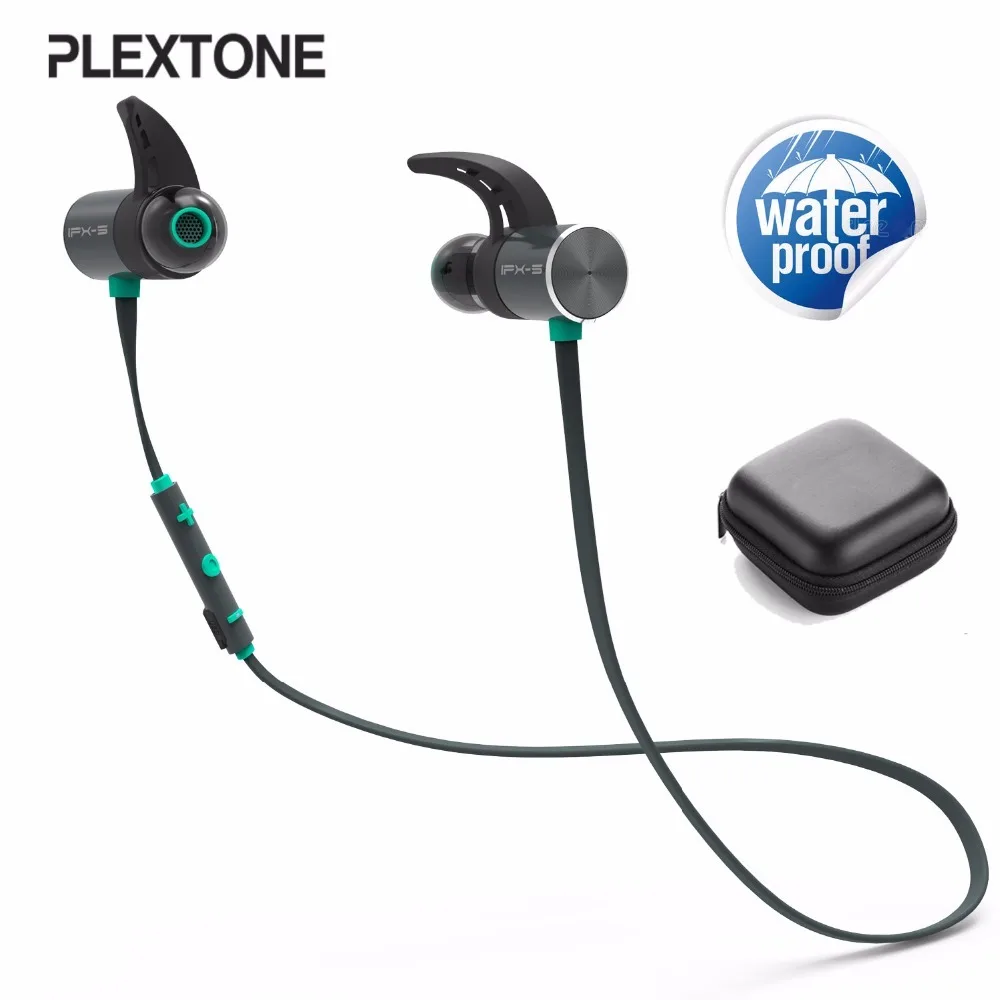 

Plextone BX343 Bluetooth Earphones IPX5 Waterproof Sport Wireless Headphone Earbuds Magnetic Headset With Microphone Black Color