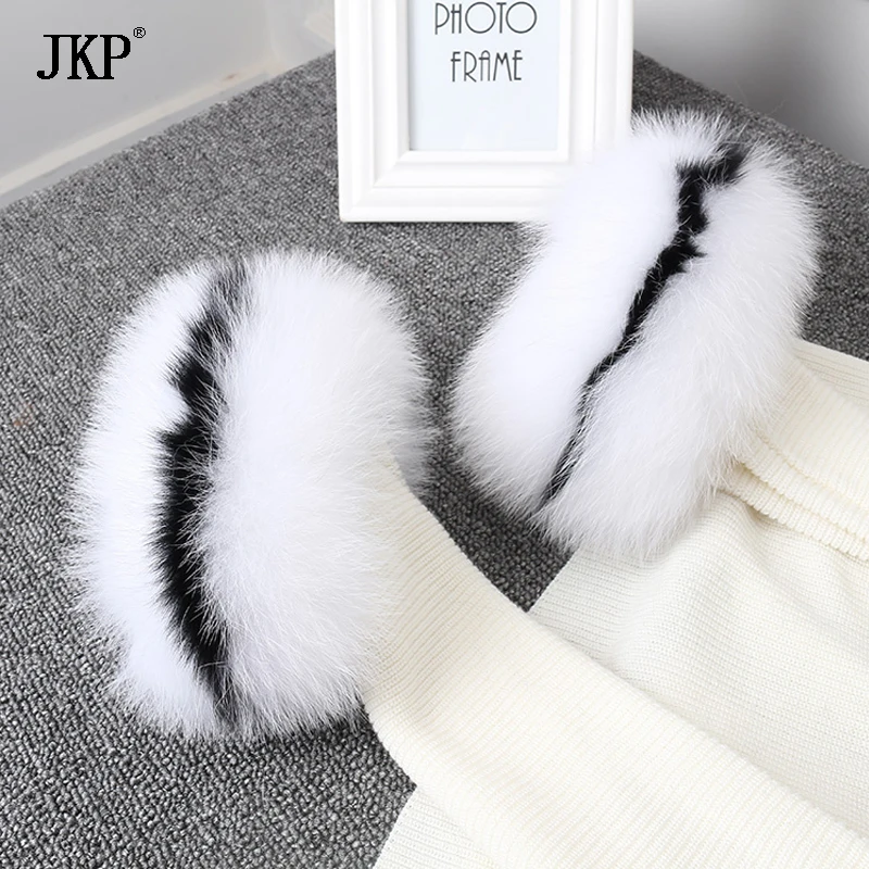

2018 Real Fox fur Cuffs fashon Fox Fur Cuff Arm Warmer Lady Bracelet Real Fur Wristband Glove