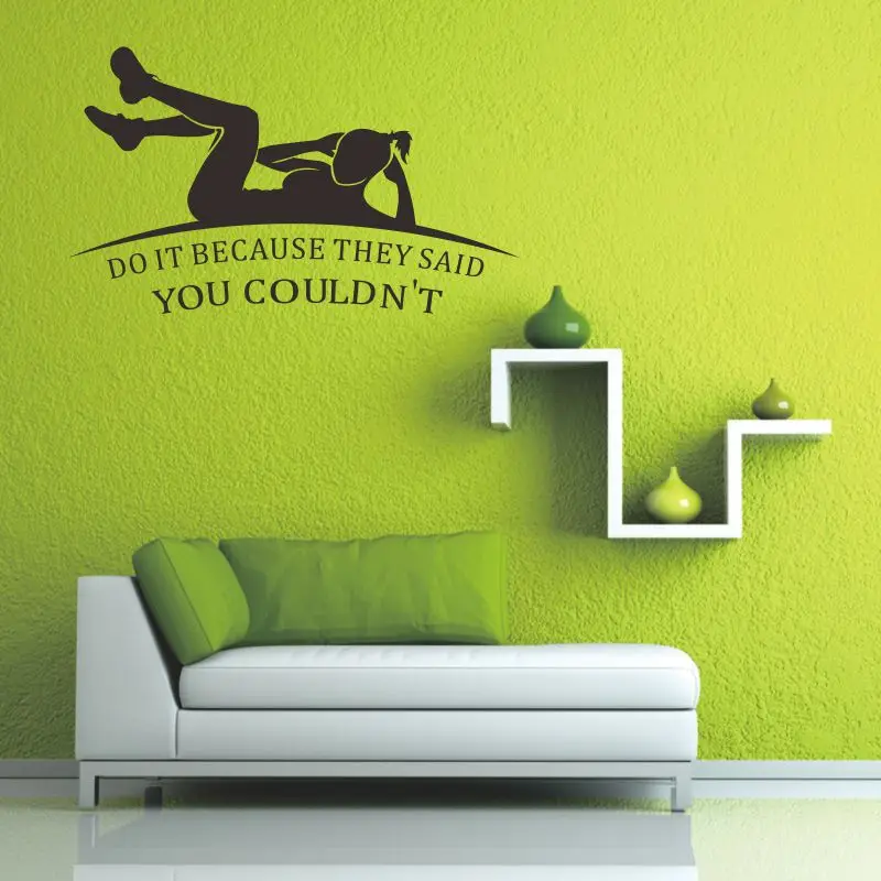Dctal GYM wall sticker  Logo Name GYM Decal Posters Vinyl Wall Decals Pegatina Quadro Parede Decor Mural GYM Sticker a41