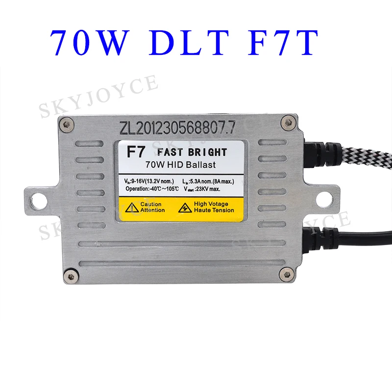 SKYJOYCE 12V 70W Xenon HID Kit AC 70W DLT F7 Fast Bright HID Ballast 3000K-8000K Xenon H7 H1 H3 H11 D2H Car Headlight Bulb Kit (2)