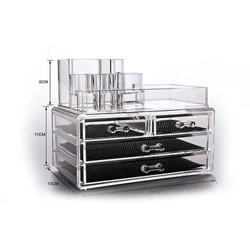 

Multifunction Acrylic 4-Drawer Spiral Style Makeup Cosmetics Jewelry Storage Box Case Rack Organizer (Transparent)
