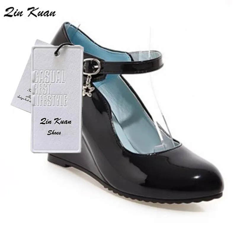 Cheville Hauts white Chaussures Qkp0161b Black À Printemps Bout Quotidienne Dames Automne Talons En Doux Verni Cuir pink Femmes Pompes Rond Boucle Parti Mode pBPwZZ