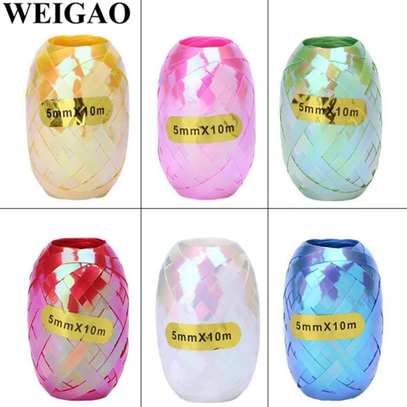 

WEIGAO 6Pcs 10m Glitter Laser Balloons Ribbons Kids Birthday Party Air Balloon Streamers Wedding Decoration Event Party Supplies