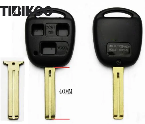 3 кнопки дистанционного ключа оболочки для Toyota с коротким лезвием 40 мм сменный Футляр для ключей