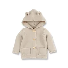 Детские свитера; Одежда для новорожденных с рисунком медведя; вязаные кардиганы для мальчиков; сезон осень-зима; куртки для маленьких девочек; пальто; Детский костюм