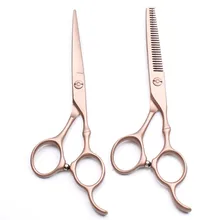 Profesional Japón 440c 5,5 6 pulgadas bambú caso tijeras cortar peluquería makas corte de pelo adelgazamiento tijeras peluquería tijeras