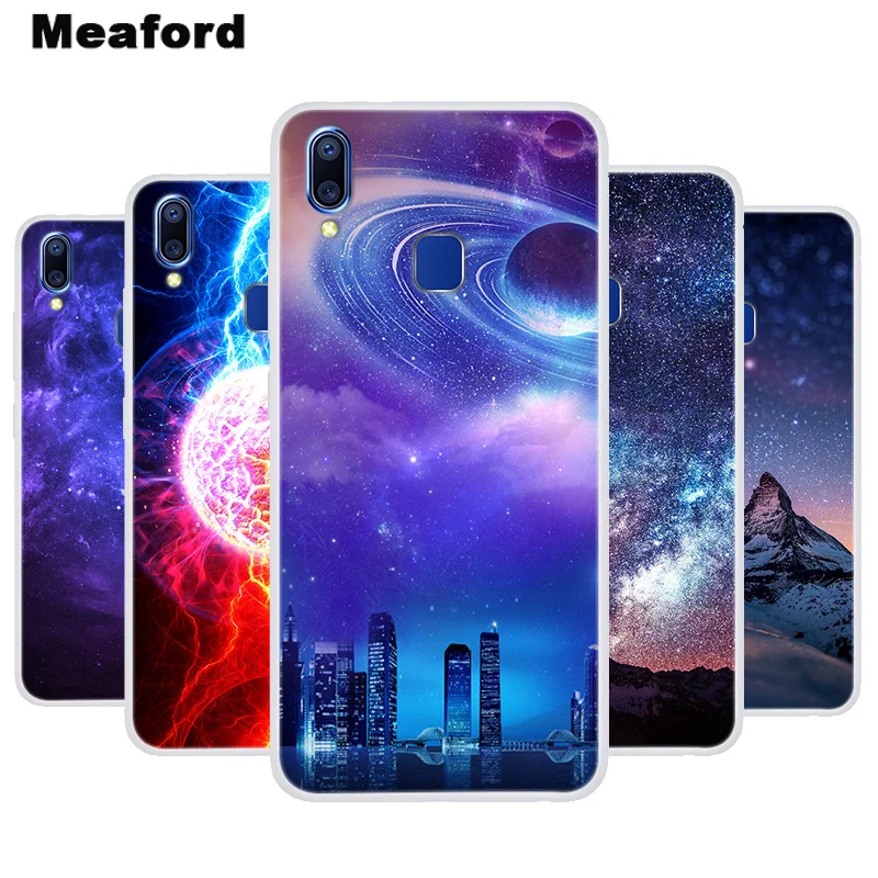 

Silicone Case For Vivo Y91 Y95 Soft Space Star Art Print Back Cover For Vivo Y95 Vivo Y91 Y 91 Y 95 Clear bumper Phone Case