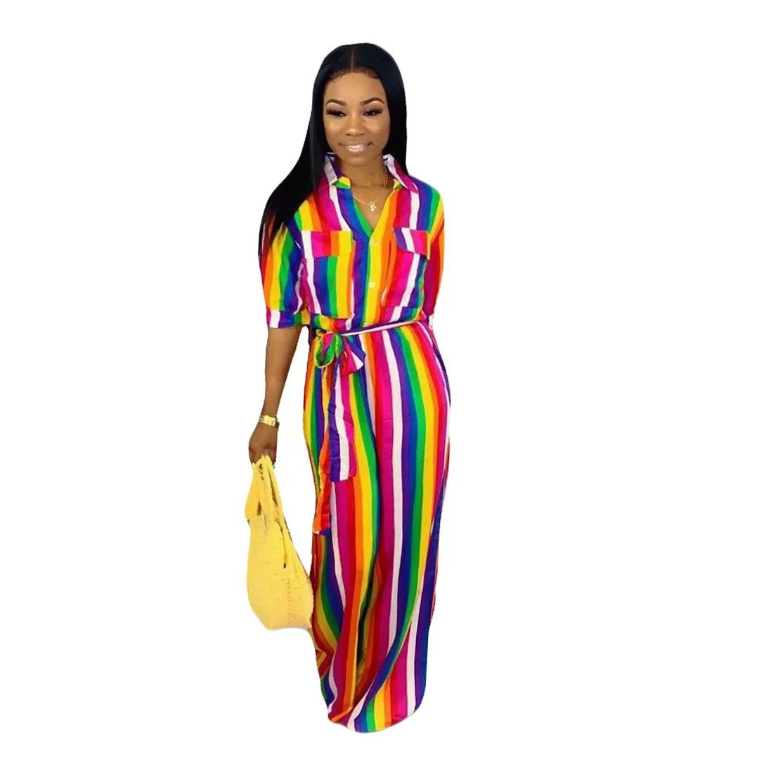 Rainbow Striped Women Jumpsuit - Queerks™