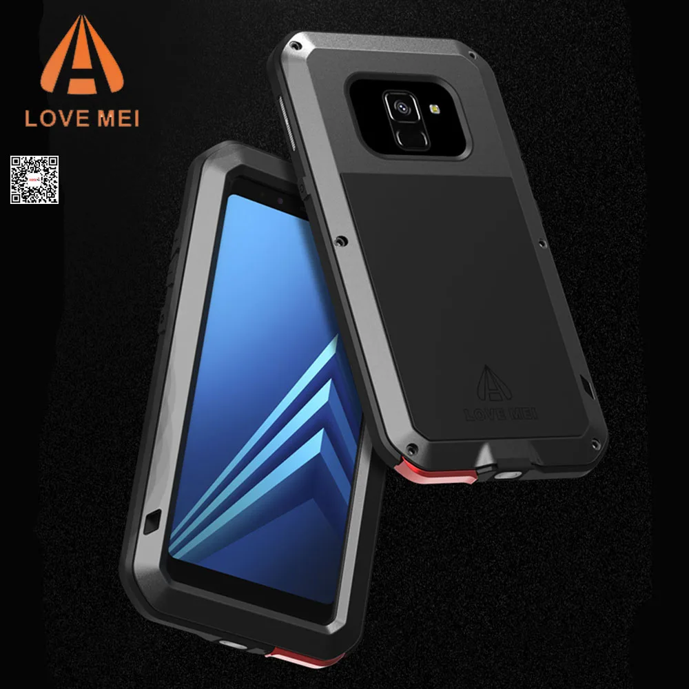 

For Samsung Galaxy A8 2018 Case LOVE MEI Shock Dirt Proof Water Resistant Metal Armor Cover Phone Case for Galaxy A8 Plus 2018