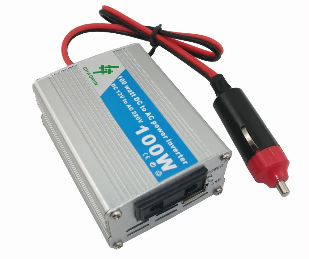 Free Shipping 100W Auto Truck Boat Power Inverter 12V DC to 220V AC on