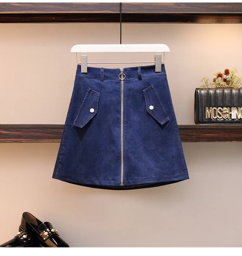 Новинка весна-осень, Повседневная джинсовая куртка с капюшоном размера плюс, комплект из 2 предметов, женский модный джинсовый мини-юбка, Женский XL-4XL