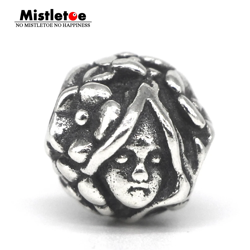 

Mistletoe Genuine 925 Sterling Silver Thumbelina Charm Bead Fits European Troll 3.0mm Bracelet Jewelry