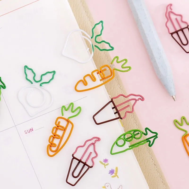 Cartoon Creative Carrot Metal Paper Clips 10 Pieces