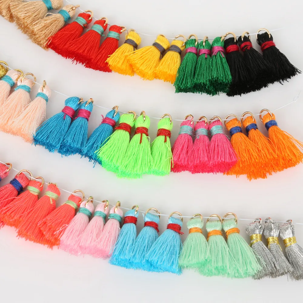 20Pcs Mix Color Decorative Slik Tassel Lace Trim Cotton Fabric Ribbon