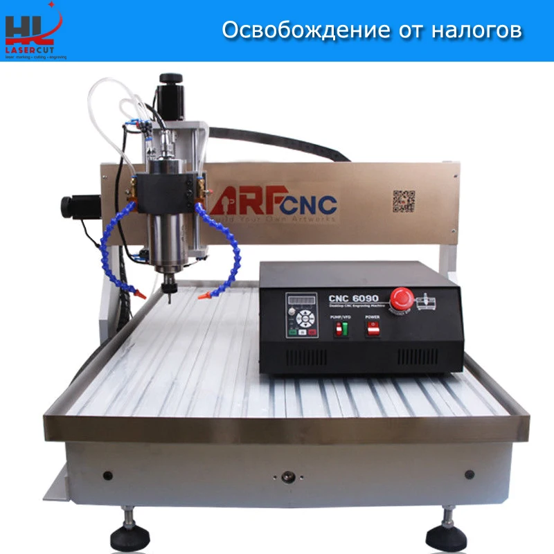 

No Tax For Russian CNC 6090 Router Machine With Sink 2.2KW 4 Axis USB Port Water Cooling Carving Ball Screw Cutter