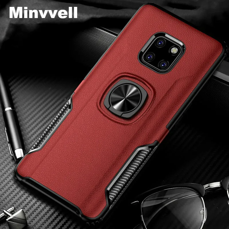 

Mate20 Invisible Bracket Case for Huawei Mate 20 Pro Lite X 20Pro 20X Case FingerRing Cover for Magnet Mount Air Vent Car Holder
