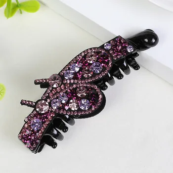 

Vintage Korean Banana Clips Women Fashion Simple Rhinestone Hair Pins for Girl Headdress Full Diamond Bride Hair Accessories