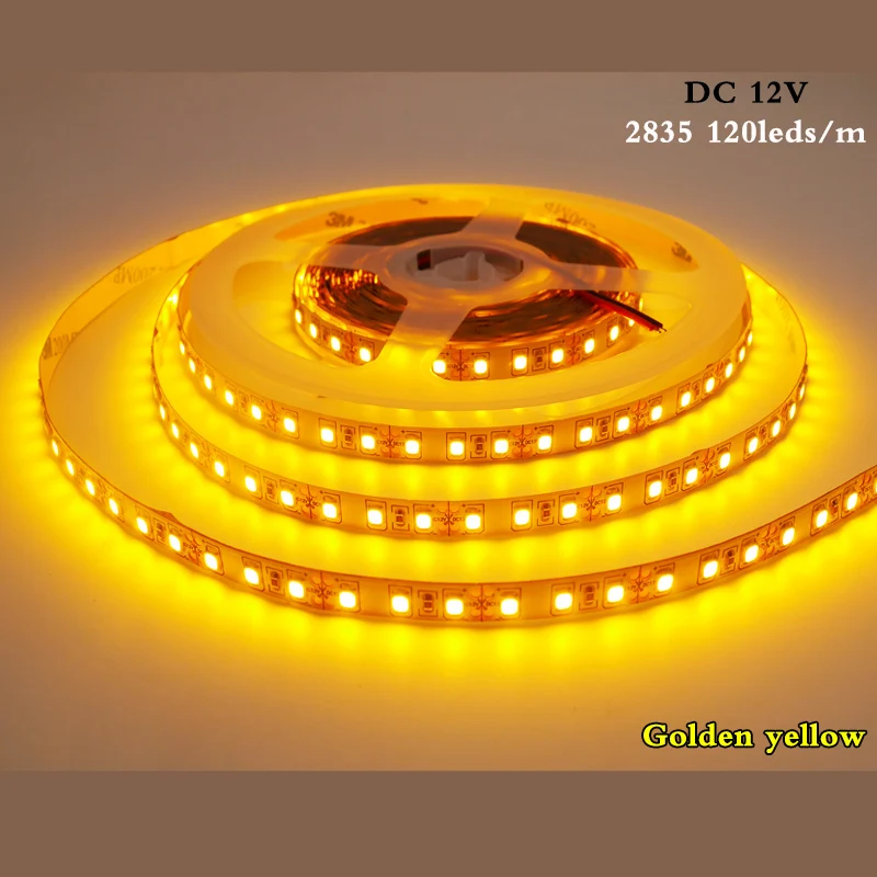 Гибкий Светодиодные ленты 5 м 2835 SMD DC12V 120 светодиодный s/M без Водонепроницаемый IP20 белый, теплый белый, голубой лед, золотисто-желтый