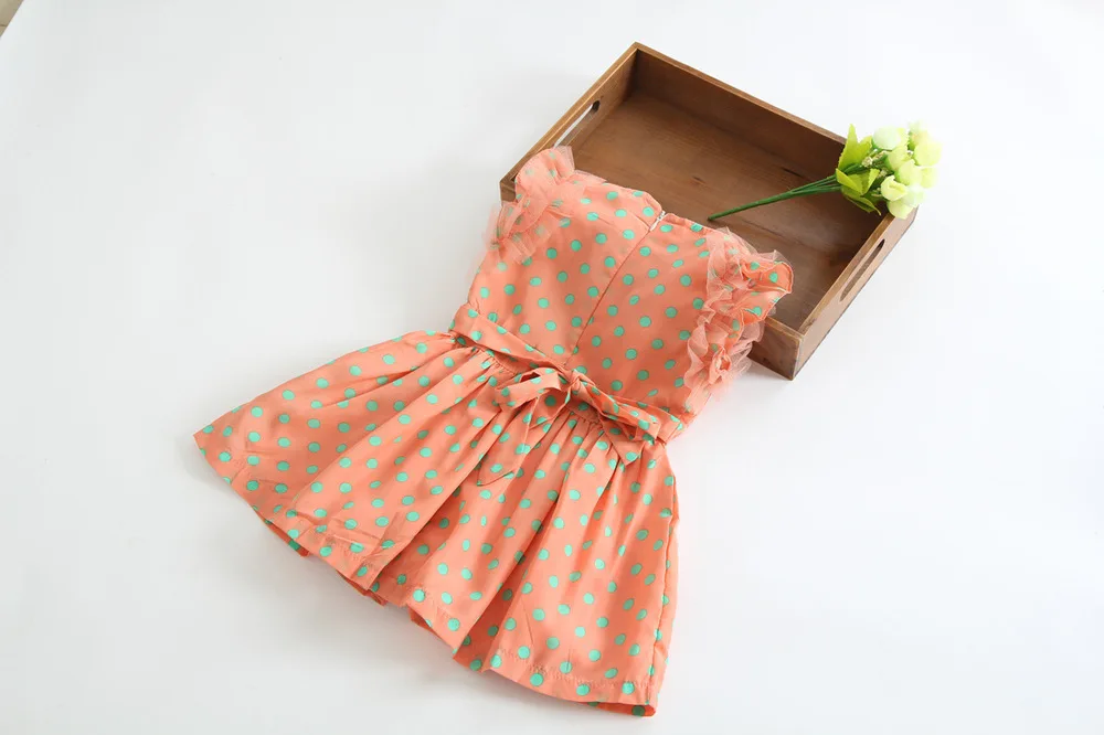Anlencool 2018 High quality children dress dot chiffon new Kids Korean models baby dress baby girl clothing free shipping 9