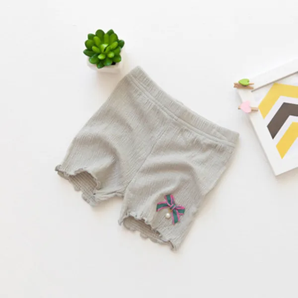 Новые летние шорты Modaier для девочек Детские хлопковые брюки с бантиком и кроликом, элегантные штаны шорты для девочек возрастом от 3 до 9 лет - Цвет: grey bowknot