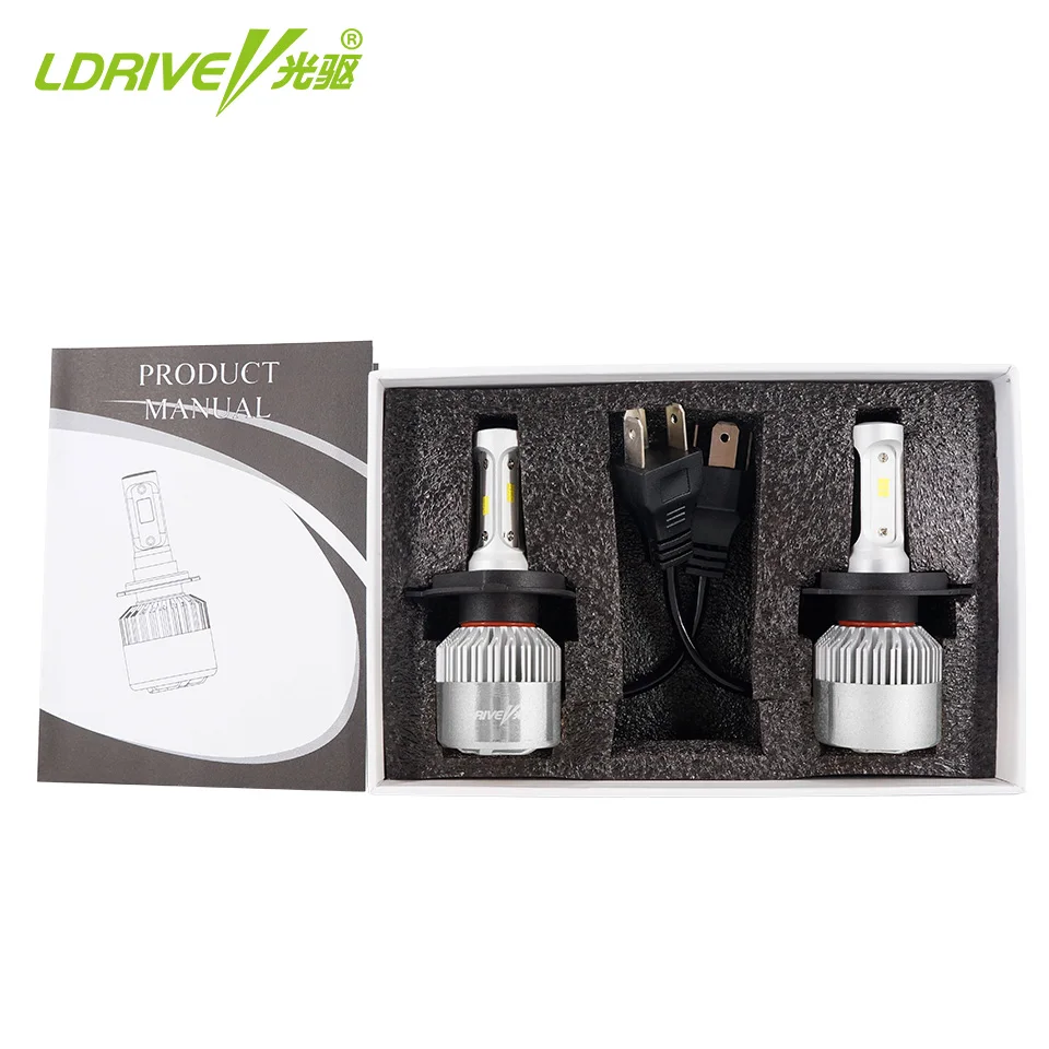 LDRIVE 1 пара автомобильных фар Led H1 H3 H4 H7 H11 9005 9006 6500K белый сменный Bulds Противотуманные фары 3800Lm 12 В 24 В Универсальный