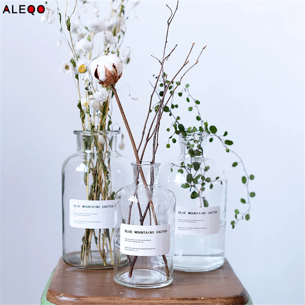 

Minimalist Chic Glass Storage Jars Scandinavian Vogue Elegance Transparent Desk Storage Bottle Organizer Flower Container Decor