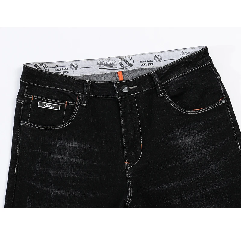 KSTUN Jeans for Men Famous Brand Black 2018 Winter Stretch Business Casual Slim Fit Male Straight Classic Trousers High Quality 