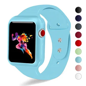 

Soft Silicone Strap TPU Case 44/40mm For Apple Watch band 4/3/2/1 Sports Replacement Wristband bracelet Belt for Iwatch 38/42mm