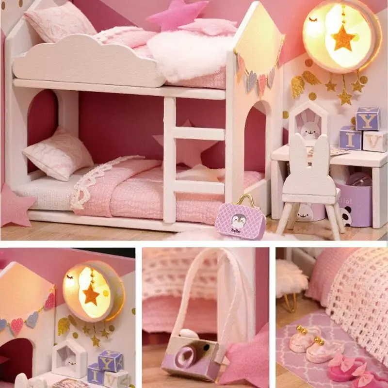 DIY Кукольный дом ангел мечты деревянный миниатюрный кукольный домик мебель набор игрушки дети девочка подарки красивое образование красивая мебель