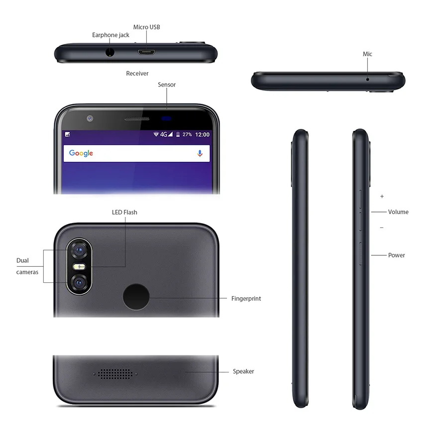 Vernee M3 смартфон с 5 дюймовым дисплеем четырёхъядерным процессором ОЗУ 3 ГБ ПЗУ 32 3300