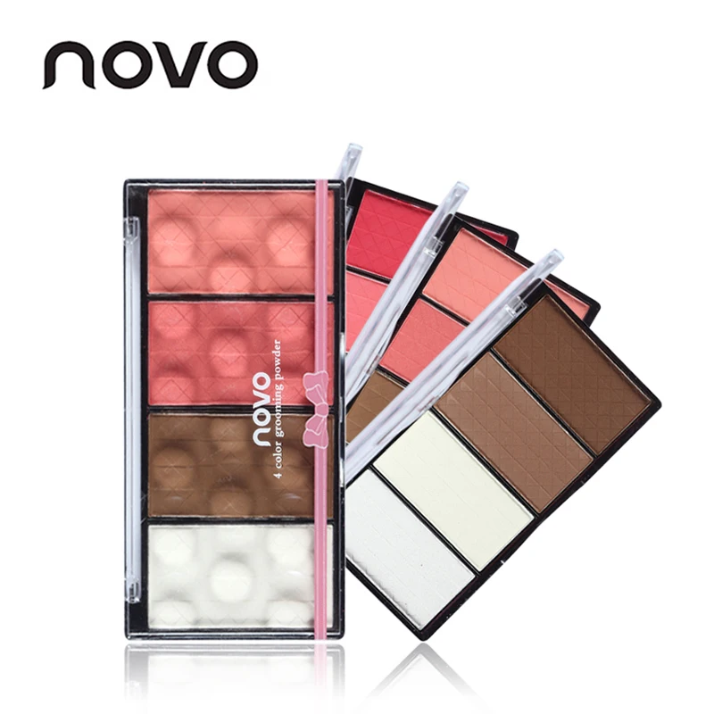 

NOVO Brand Face Matte Blush Powder Palette Make Up Bronzer Rouge Cheek Natural Mineral Blusher Set Makeup