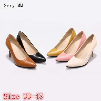 

High Heels Women Pumps High Heel Shoes Stiletto Woman Party Wedding Shoes Kitten Heels Plus Size 33 - 40 41 42 43 44 45 46 47 48