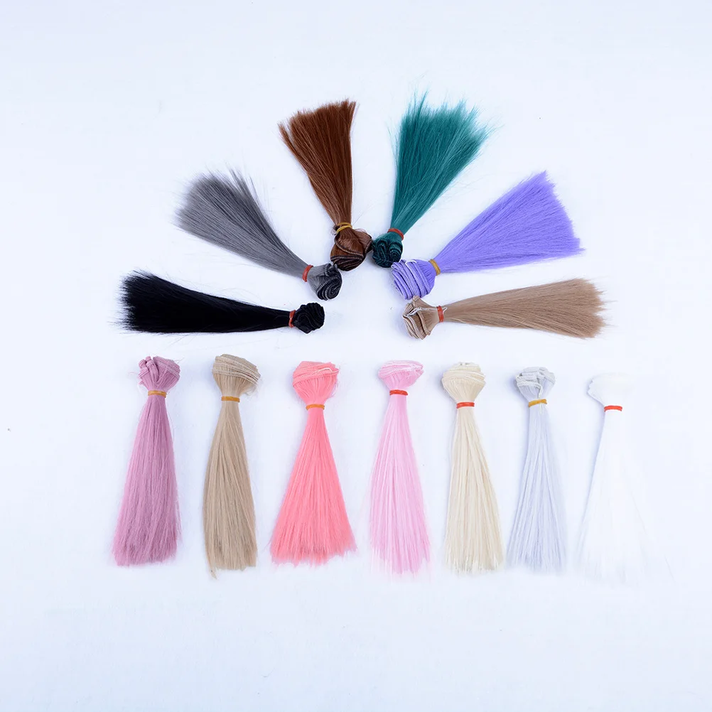 DIY кукла высокотемпературный провод длинные прямые волосы парик 1/3 1/4 1/6 BJD волос цвета: черный, розовый, цвет: коричневый, хаки, белый серый цвет 15 см x 100 см
