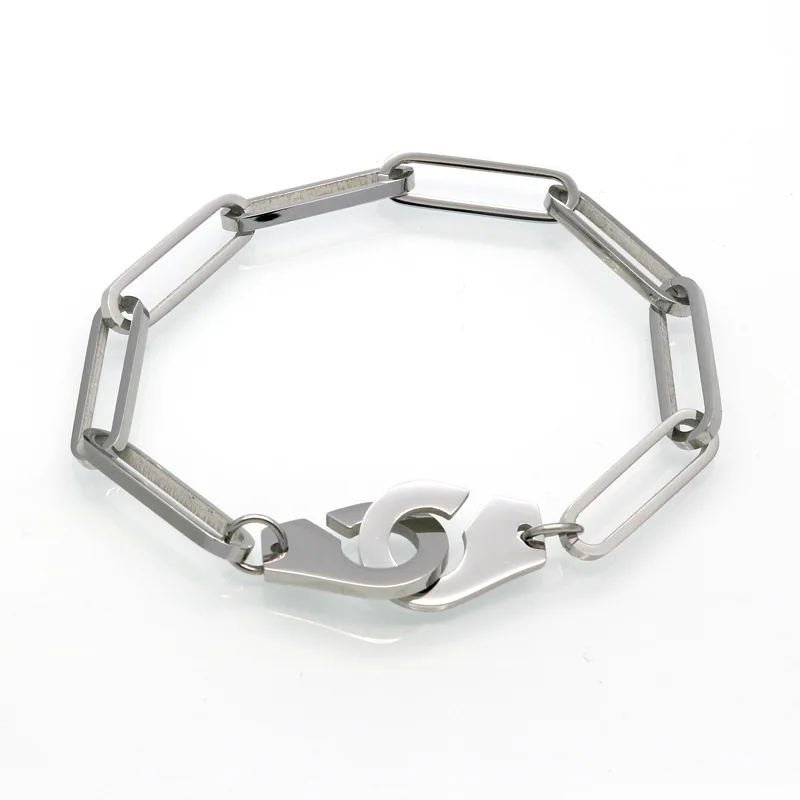 Mavis Hare нержавеющая сталь наручники звено цепи браслет с 18,5 см и 21 см длиной браслет в стиле панк