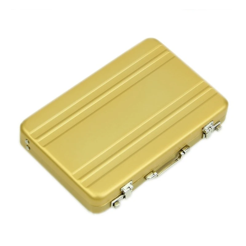 Aluminium passwort box Karte Fall Mini koffer Passwort aktentasche Gold