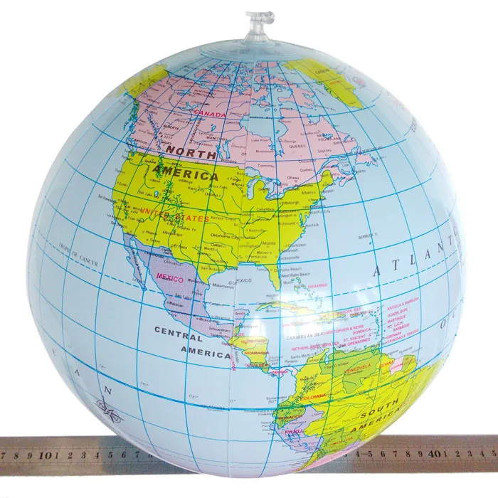 

40CM Inflatable World Globe Teach Education Geography Toy Map Balloon Beach Ball high quality montessori toy 7.5