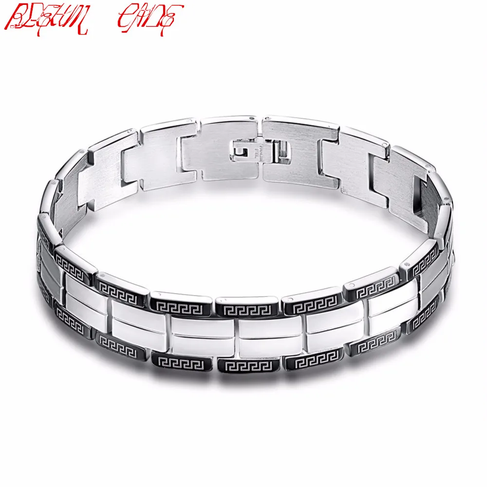 Punk Greek Key Stainless Steel Bracelets & Bangles Weighty Cool Men