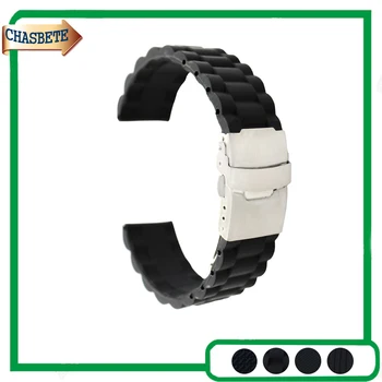 

Silicone Rubber Watch Band for Seiko Watchband 18mm 20mm 22mm Men Women Resin Strap Belt Wrist Loop Bracelet Black + Spring Bar