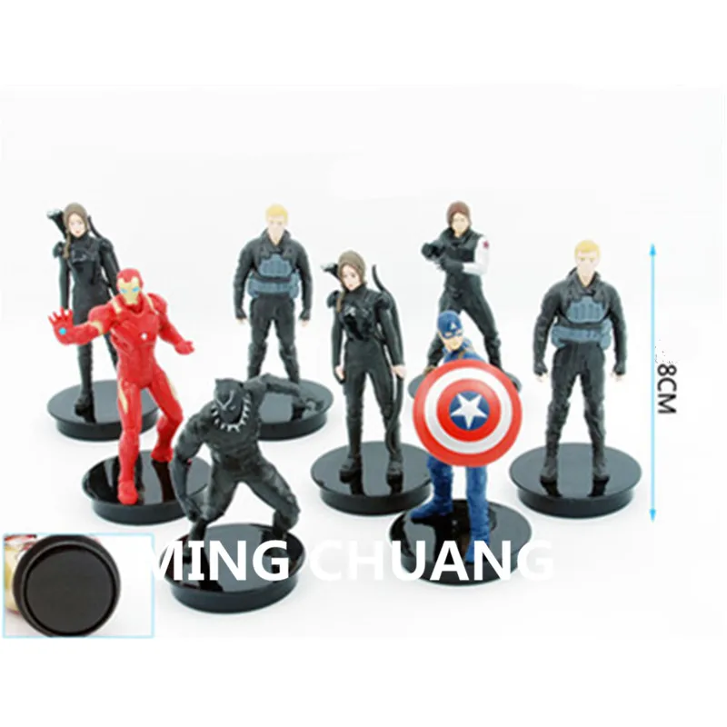 Avengers infinity war Superhero Captain America Iron Man Black Panther Wonder Woman Plastic Action Figure Toy OPP 8CM Q206