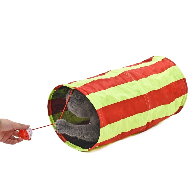 

Red and Green Cat Tunnel Cat Toys Cat Playing Training Toy Crazy Hanging Ball Kitten Rabbit Collapsible Play Tunnel Cat Product