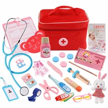 Деревянный доктор ролевые игры, игрушки, набор, детский стоматологический медицинский ящик, ролевые игры, медицинский чемодан, обучающая игрушка, комплект медсестры, подарок для девочек