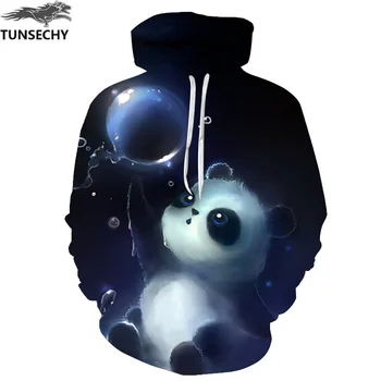

TUNSECHY 2018 New Fashion Wolf Hoodies Men/women 3d Sweatshirts Print panda balloon Hoody Hooded Hoodies Tracksuits Tops