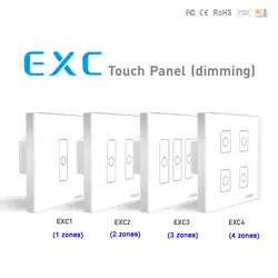 LTECH EXC1/EXC2/EXC3/EXC4 настенное крепление DMX AC100-240V 2,4 GHZ RF 1 2 3 4 зоны светодиодный затемнение Панель для Светодиодные ленты свет лампы ленты
