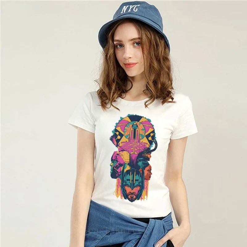 

BTFCL Women T Shirt Summer New Marvel Creative Printing Cotton Short Sleeve Graphic Tees Women Korean Clothes Oversized