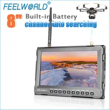 Feelworld 8 “Wireless Monitor untuk Gopro Drone dengan Built-In Baterai dan Dual 5.8G 40CH Diversity Receiver FPV Monitor FPV821