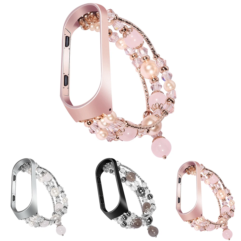 

Jewelry Strap For Xiaomi 3/4 Watch Handwork Agate Watchband For Miband 4 3 Smart Watch Band Replaceable Bracelet For Women